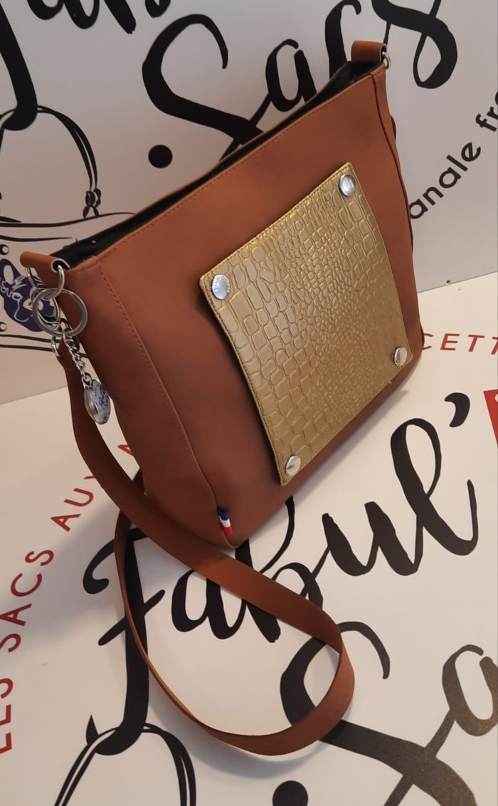 besace femme croco or