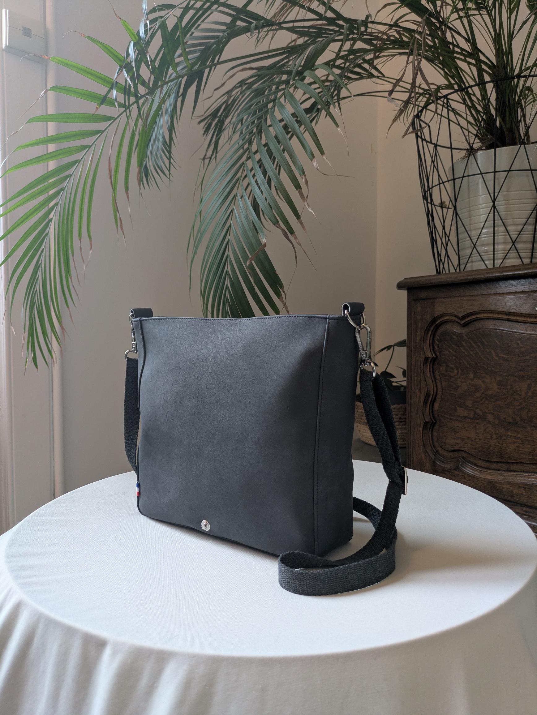 Sac besace à rabat Anne gris orage