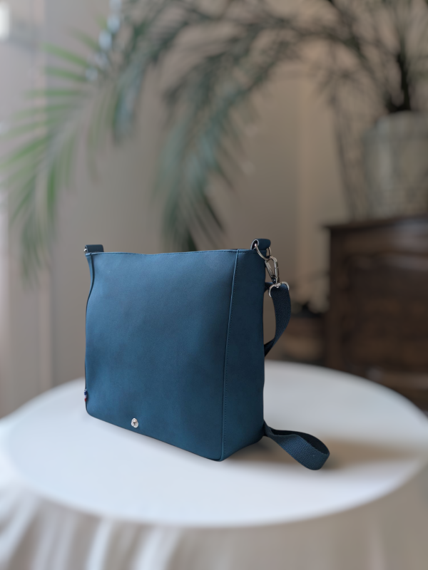 Sac besace à rabat Anne bleu jeans