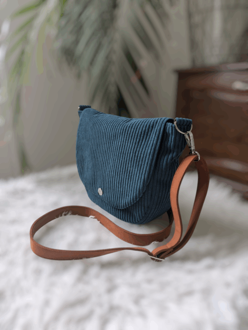 sac interchangeable velours bleu