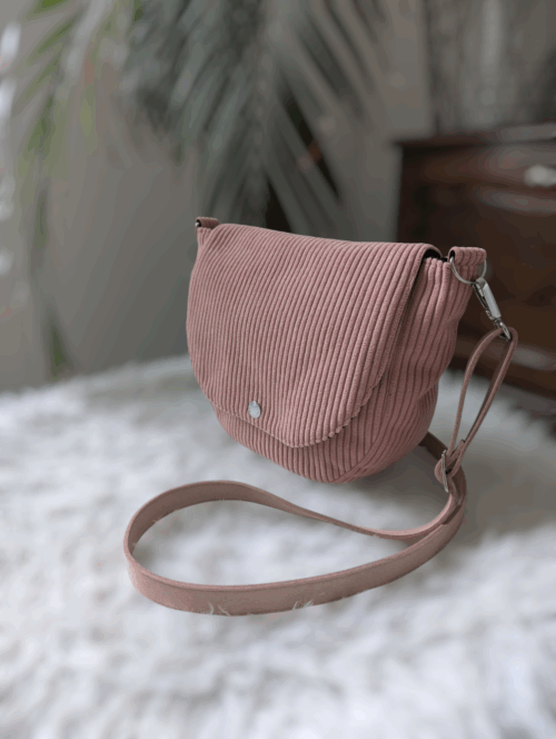 sac interchangeable velours rose